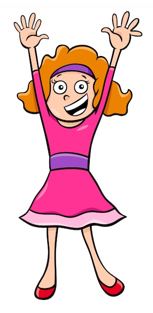 girl character at a party cartoon illustration