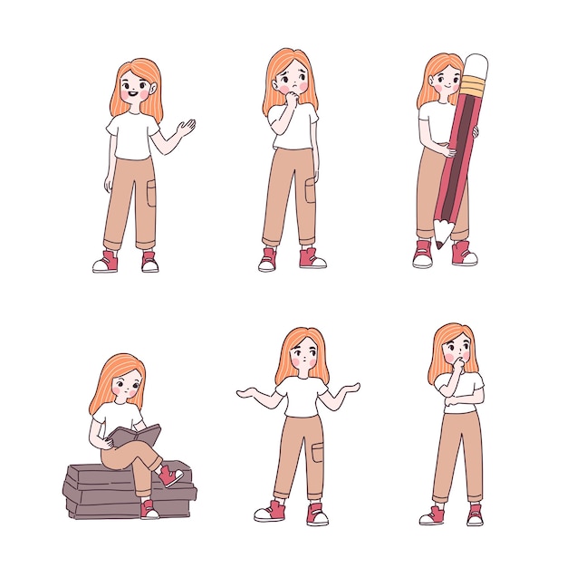 Girl character set