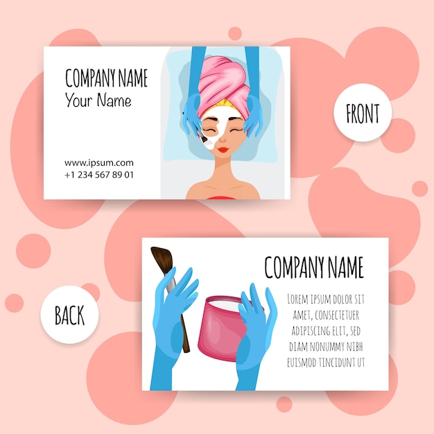 Girl on a cosmetic procedure on business card