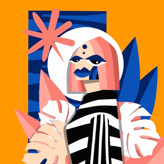 Girl cubism Illustration for your design work