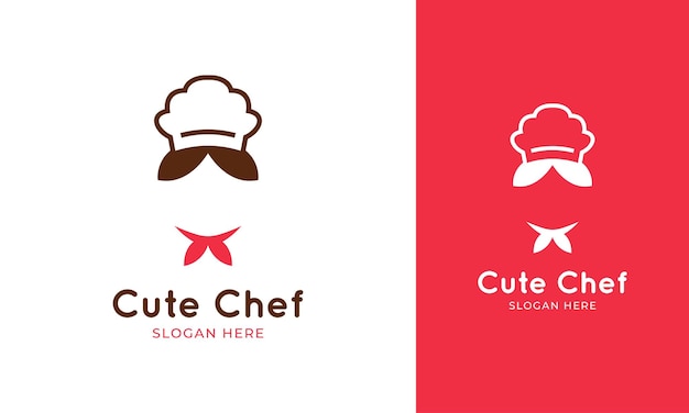 Girl cute chef logo for restaurant identity with cartoon style