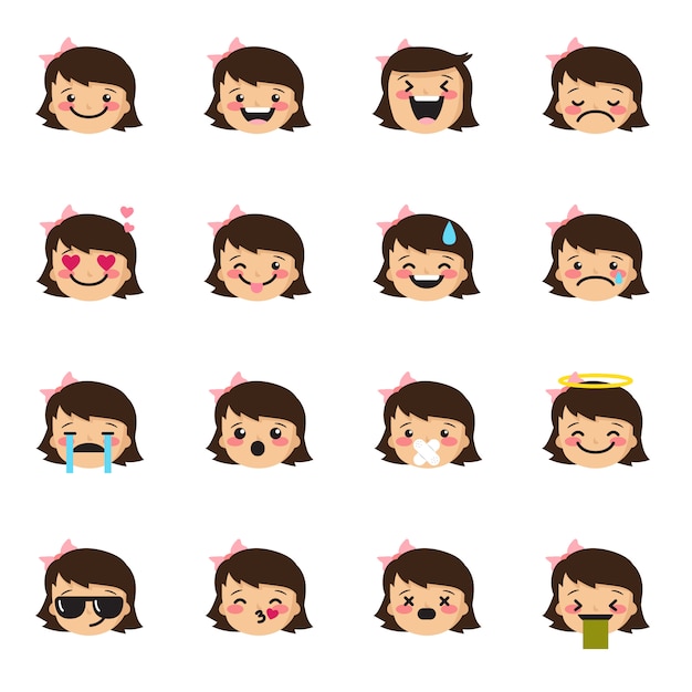 girl emoticons collection