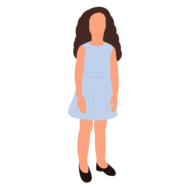 Girl in flat style isolated vector design