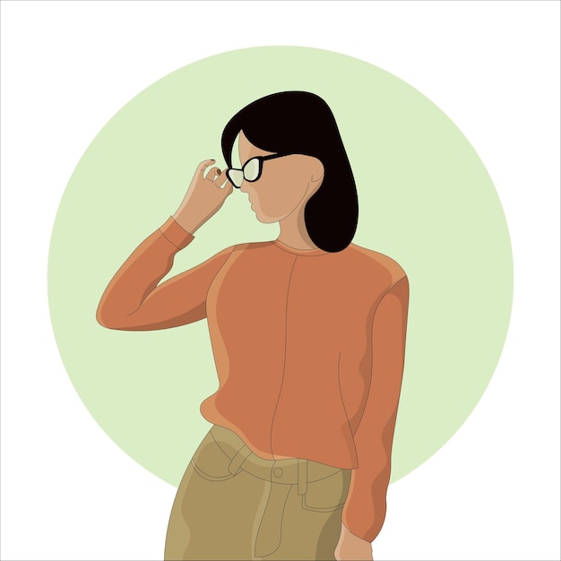 girl girl touching sunglasses flat design