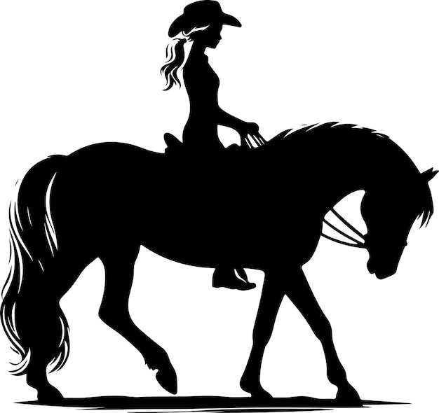 Girl Horse Silhouette Stock Photo vector black color silhouette