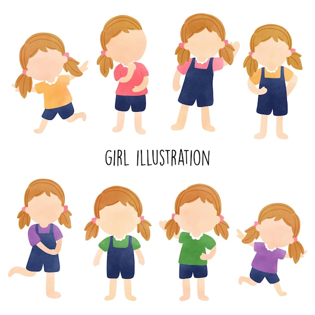 Girl illustration baby girl Vector illustration