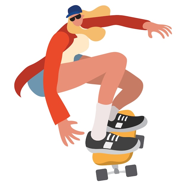 girl jogging running sport illustration