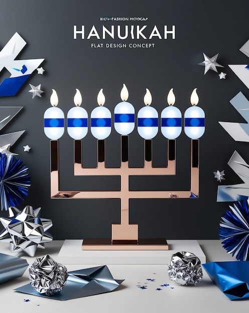 Girl Lighting Menorah For Hanukkah