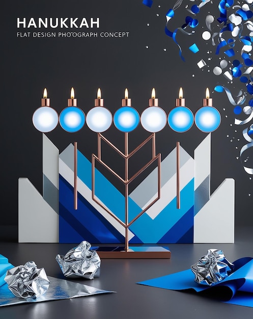 Girl Lighting Menorah For Hanukkah