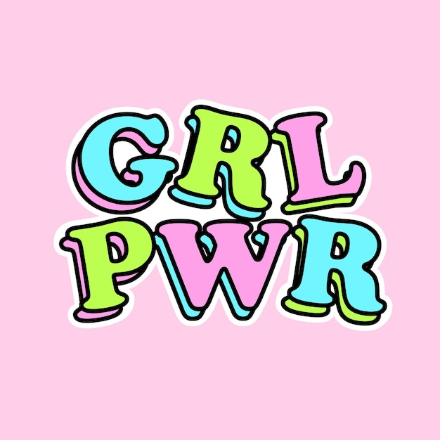 Vector girl power colorful text