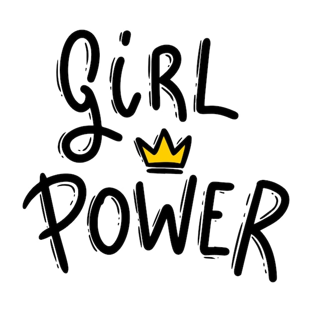 Girl power. Lettering phrase for postcard, banner, flyer. Vector illustration