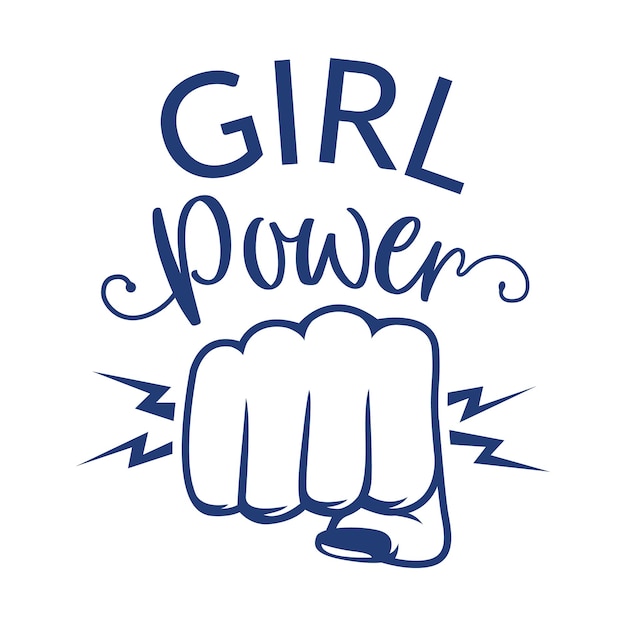 GIRL POWER LOGO FIST TEXT BASED