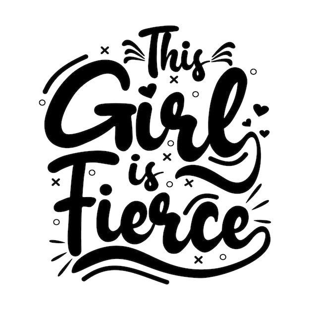 Girl power quotes design lettering vector