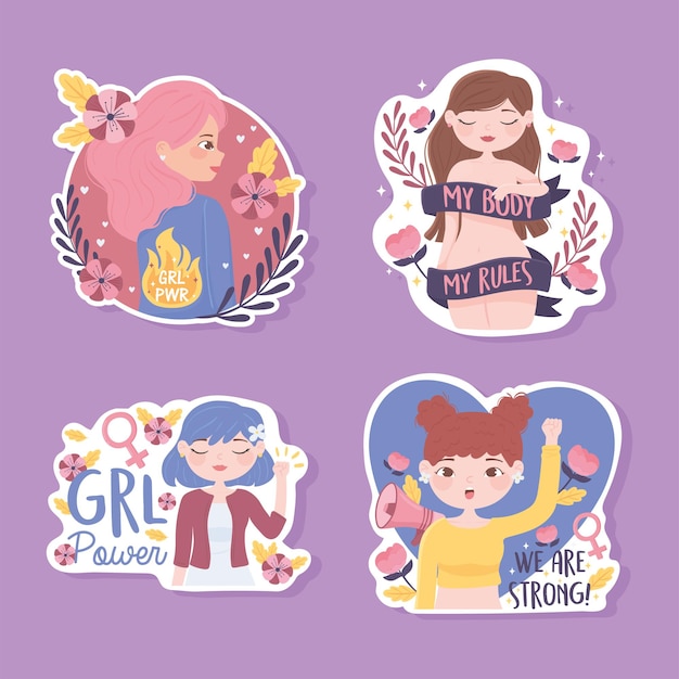 Girl power stickers