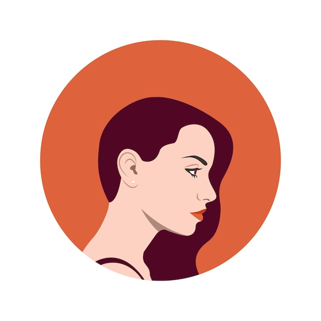 Vector girl in profile