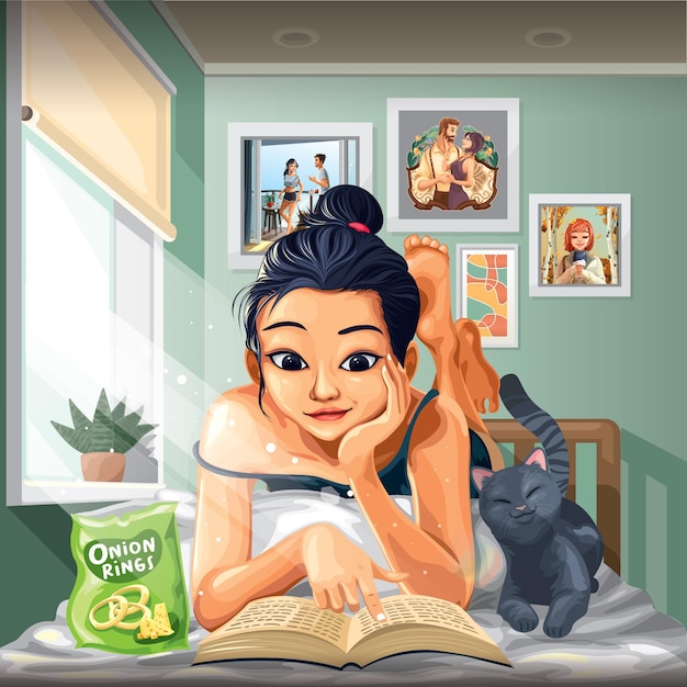 Girl reading book