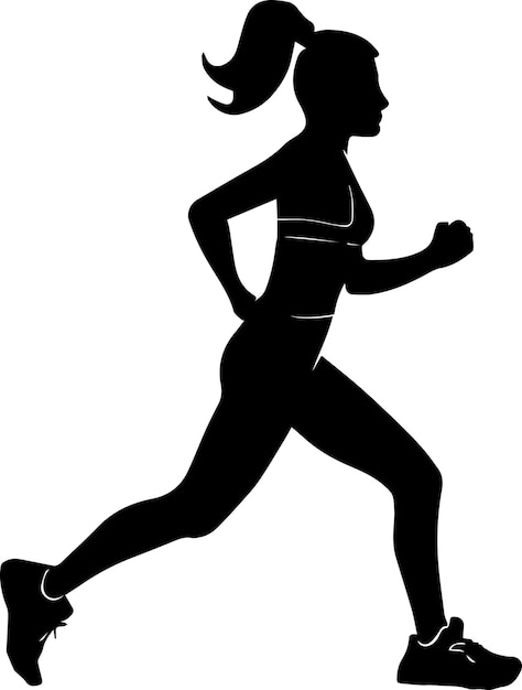 Girl Running Vector Silhouette 4