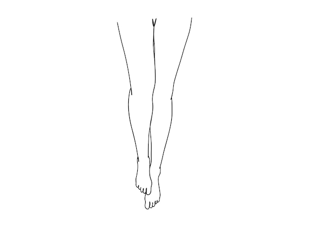 Girl's Legs single-line art drawing continues line vector illustration