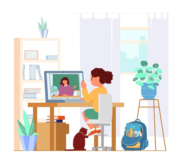 Girl Sitting In Front Of Laptop In Her Room