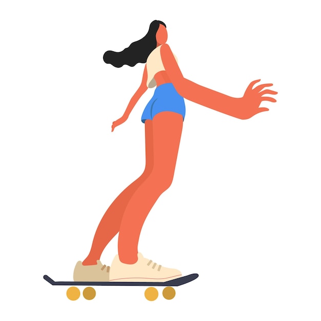 girl on skateboard illustration