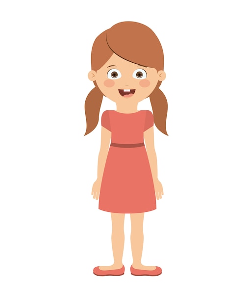 girl standing in front isolated icon design