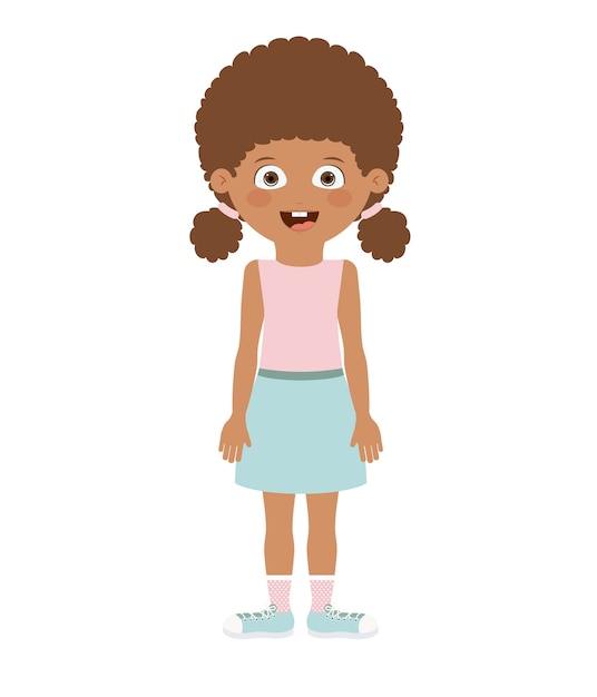 girl standing in front isolated icon design