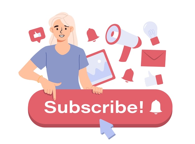 Girl subscribe concept