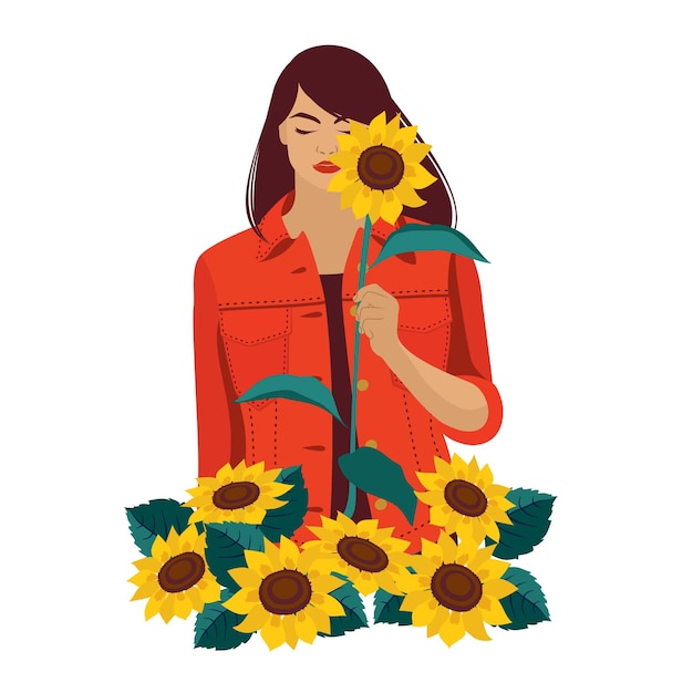 GIRL SUNFLOWERS