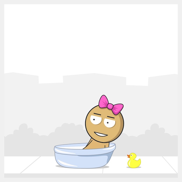 Girl takes a bath