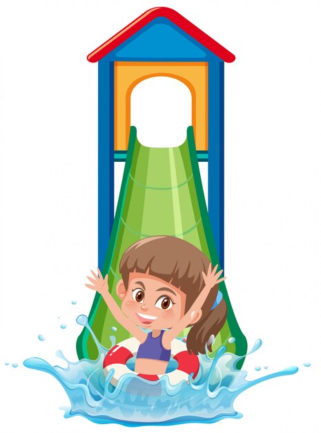 Vector girl at the water park