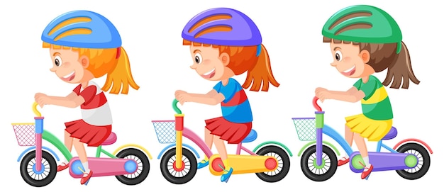 Girl wearing helmet riding bicycle