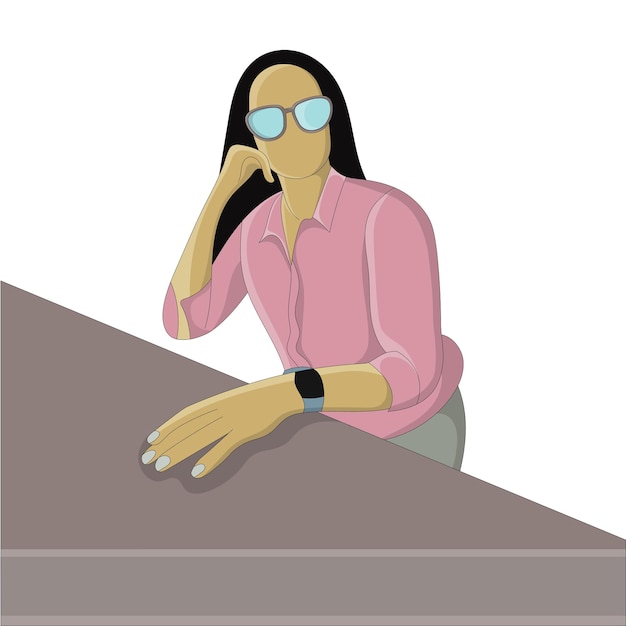 girl wearing sunglasses flat design