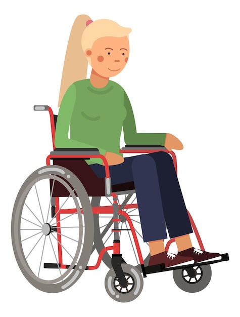 Girl in wheelchair Hospital patient or disabled person character