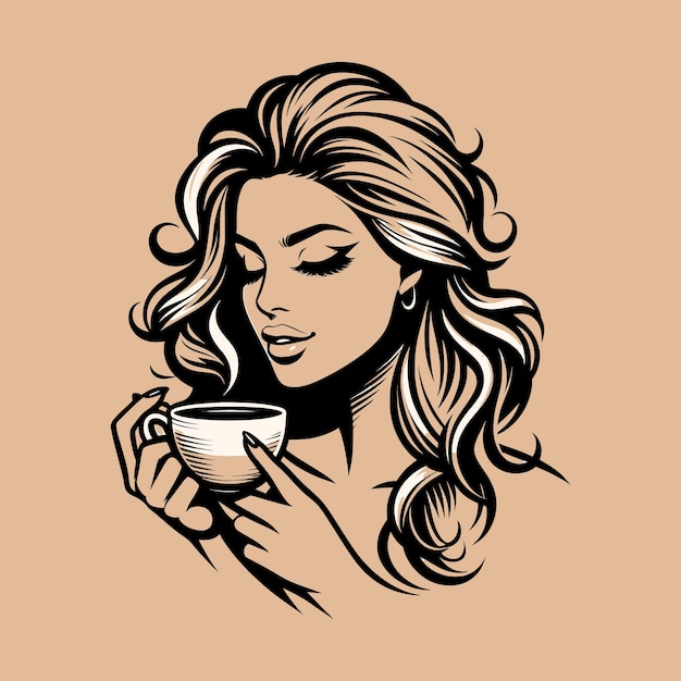 girl with a cup of coffee