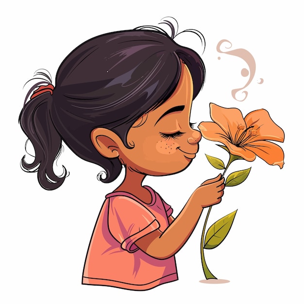 a girl with a flower in her hair and a picture of a girl with a flower in her hand