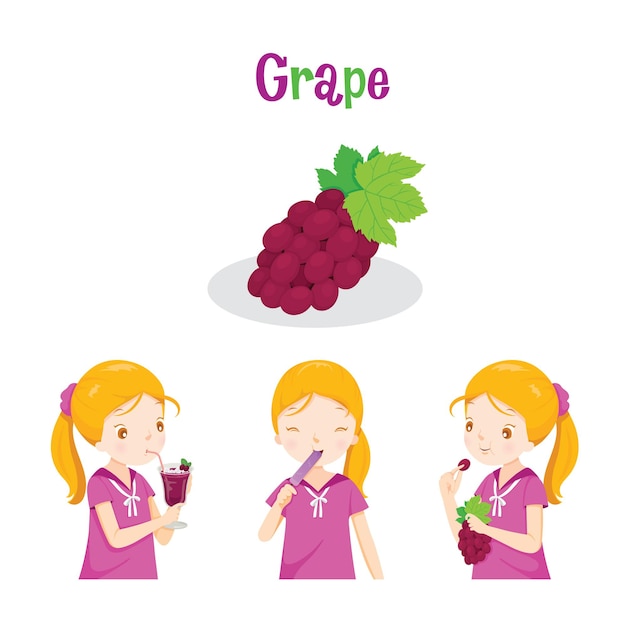 Girl With Grape Fruit, Juice, Ice Cream And Letters, Tropical Fruits, Healthy Eating