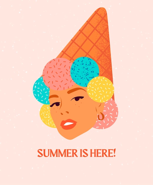 Girl with icecream hair and a cone