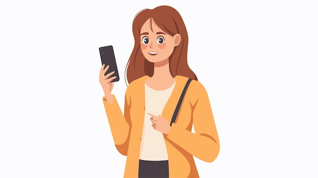 a girl with a phone in her hand and a woman holding a phone