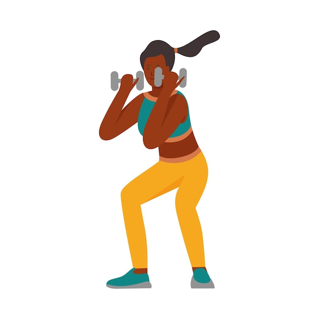 Girl with sport dumbbells