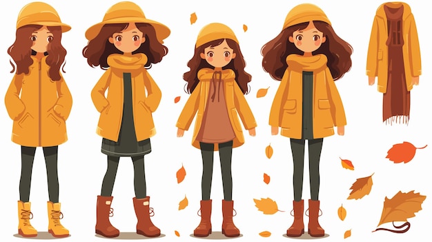 Vector the girl in the yellow coat