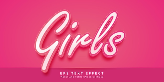 girls 3d editable text effect