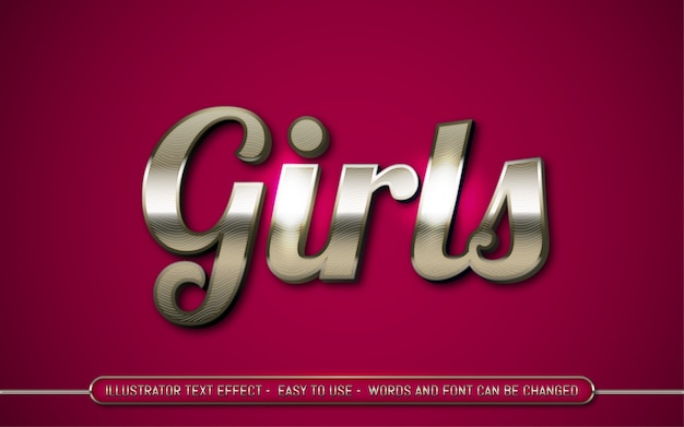 Girls - editable text effect style