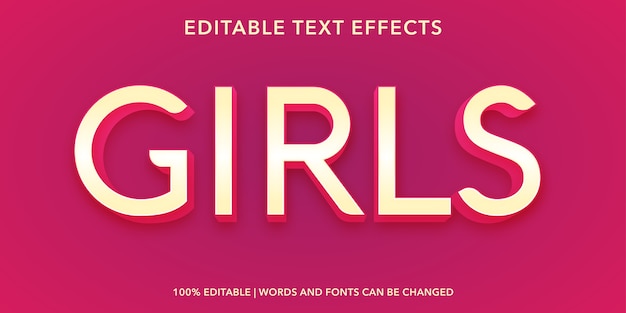 Girls  Editable Text Effect