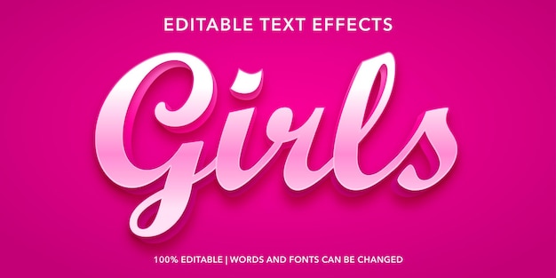 girls editable text effect