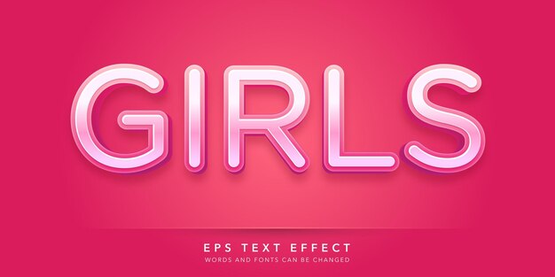 girls editable text effect