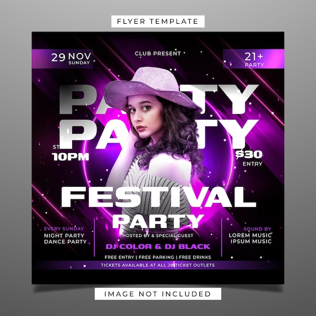 Girls night party flyer template