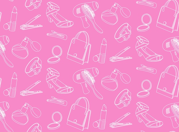 Girls Stuff Seamless Pattern