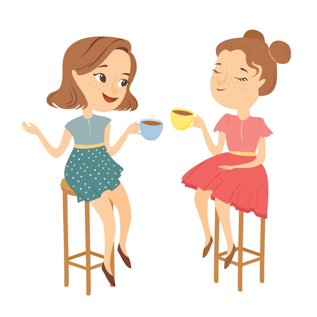 girls talking over a cup of coffee