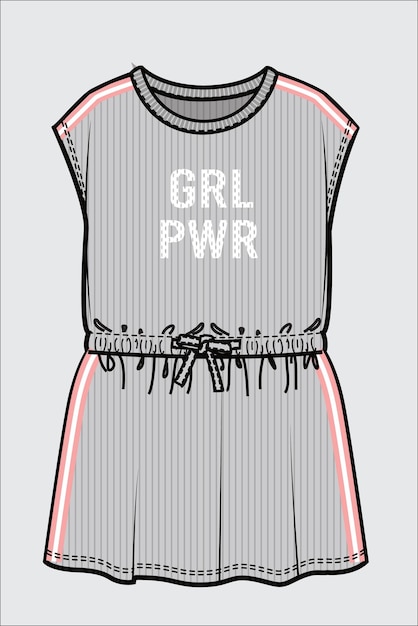 GIRLS AND TEENS FASHION WEAR DRESS VECTOR ILLUSTRATION