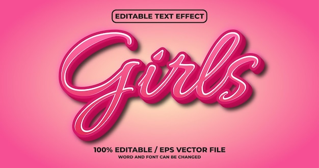 Girls text effect style